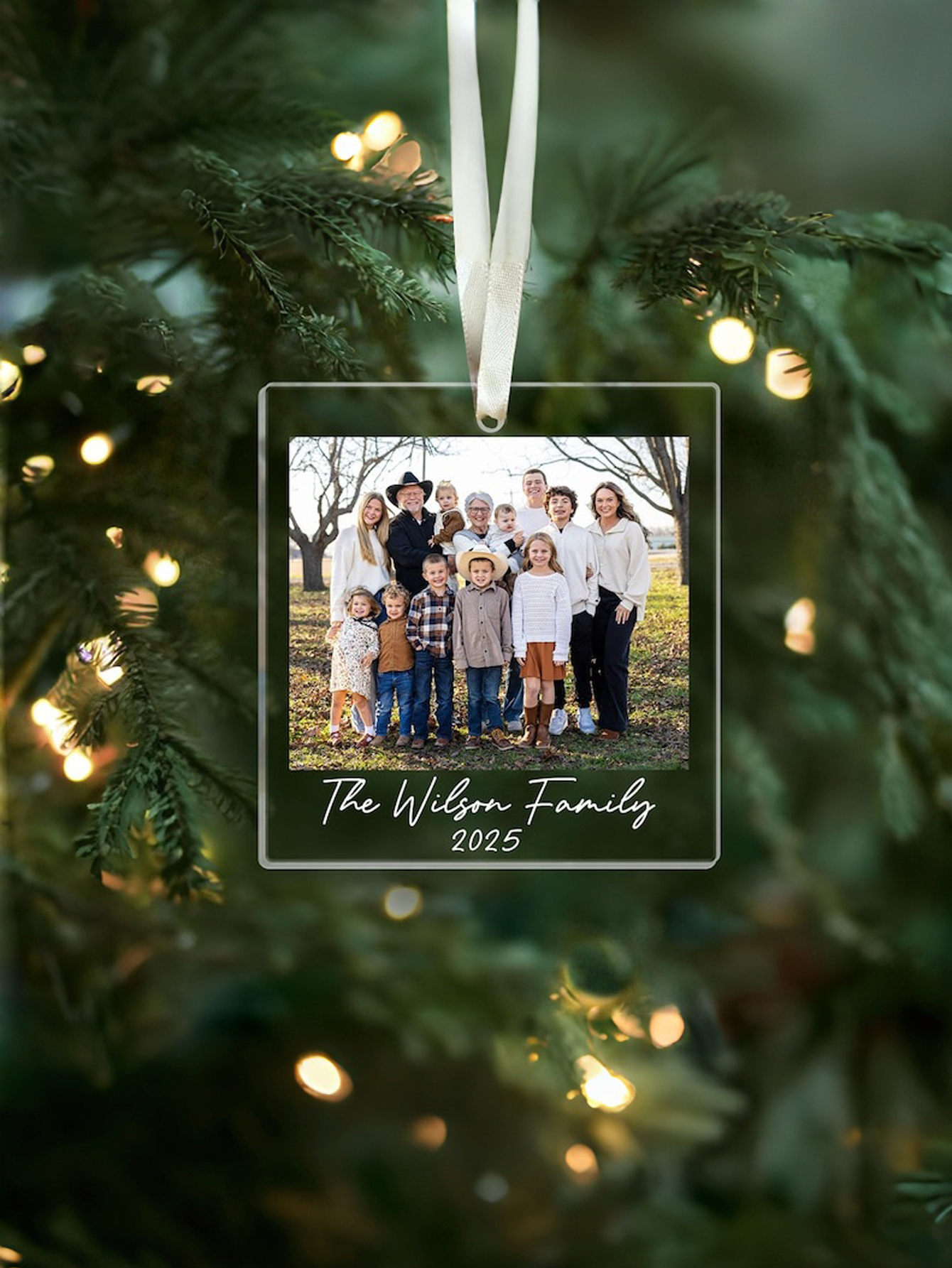 Custom Family Photo Portrait Christmas Ornament: Large Family Christmas Keepsake 2025, Picture Ornament Gift